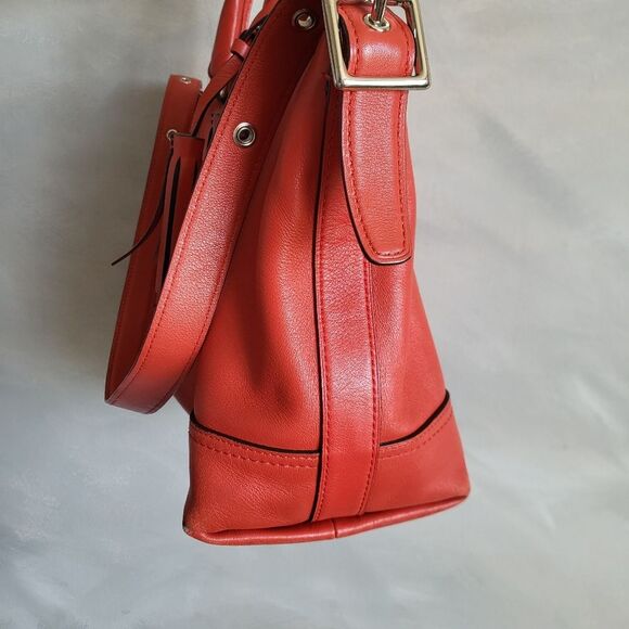 Coach Legacy Molly East/West Orange Leather Satchel 21132 - Picture 6 of 14